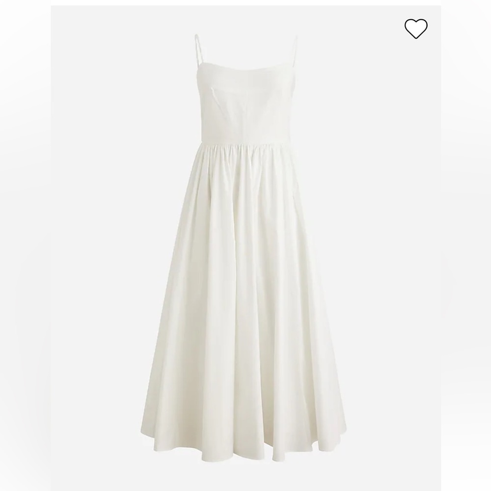 J Crew A-line stretch cotton poplin midi dress